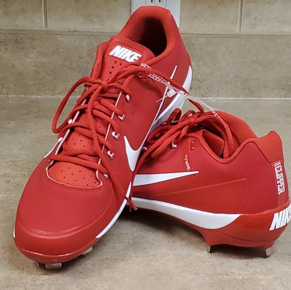 red nike metal baseball cleats